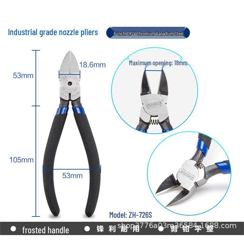 High-Quality Alloy Steel Japanese Mini Angled Cutters for Network Cable - Flat Jaw Shears with Angled Tip