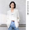 ELLASSAY Women's Mulberry Silk Blend Pleated Suit Jacket