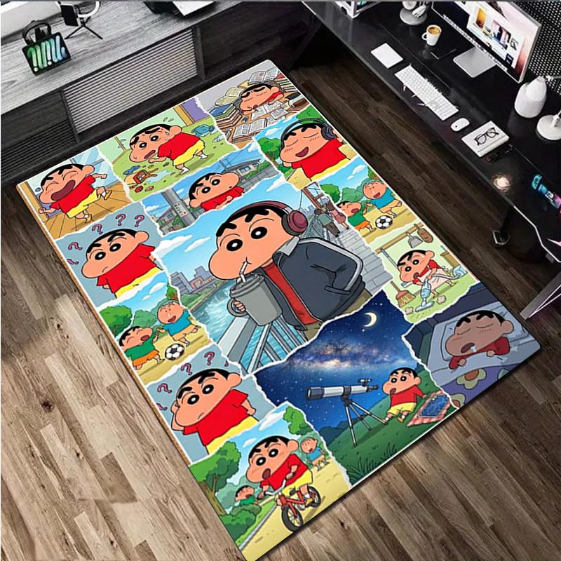 Crayon Shin-chan  Carpet Office Decorative Carpet For Living Room Bedroom Door Mat Floor Rug Computer Chair Area Rug