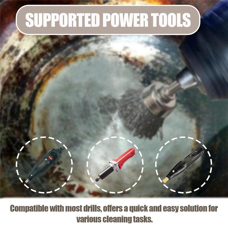 AAAF Wire Brush Set 75 Pieces Steel Wire Brushes Polishing Wheels Full Kit 1/8" Shank Accessories For Rotary Tools