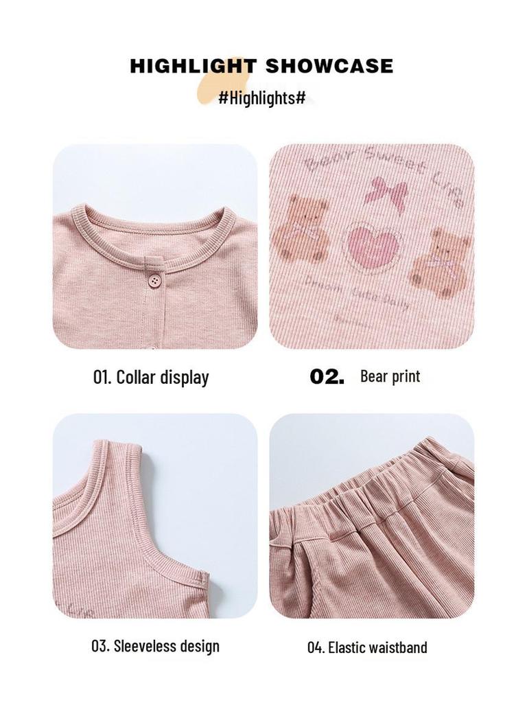 2025 Autumn Girls' Korean Style Three-Piece Set: Teddy Bear Cardigan, Knitted Sweater Vest, and Wide-Leg Pants