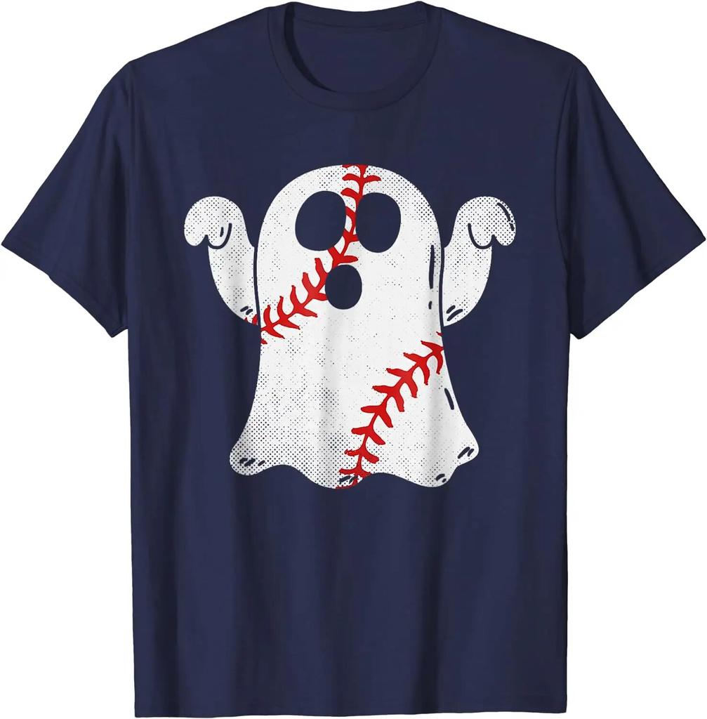 Halloweenský kostým s baseballovým designem Ghost Tričko pro milovníky baseballu pro unisex ženy Krátké Ležérní Bavlna Denní Trička Four Seasons