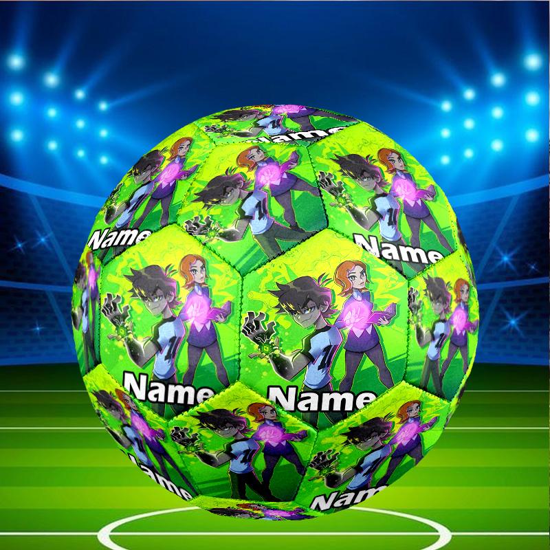 Custom Name Personalized Ben 10 Cartoon Print Size 5 Soccer Ball Training & Match Football, for Team, Kicking, Gift for Football