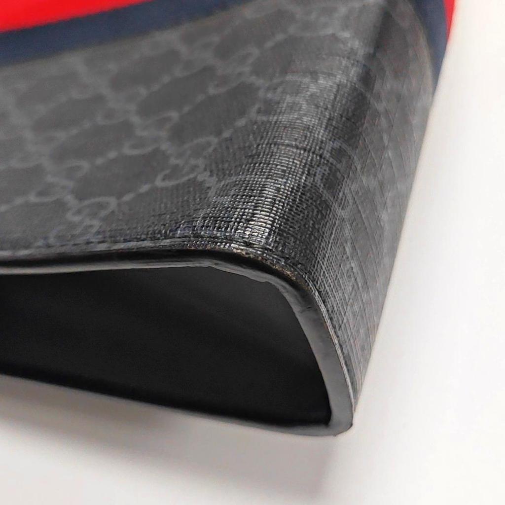 [Pre-Owned] Signature Logo Stripe Web Zipper Canvas Clutch - Fair #1Q4GJFX