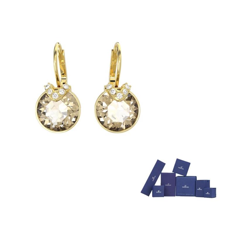 Swarovski Alloy Earrings Womens Yellow F-Original brand box жёлтый