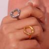 Vintage Circle Motif Stainless Steel Ring for Women Melted Texture Detail Texture Temperament Jewelry