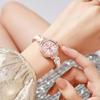 OLEVS Women's Ceramic Diamond Quartz Watch Waterproof Luminous Gold-Pink