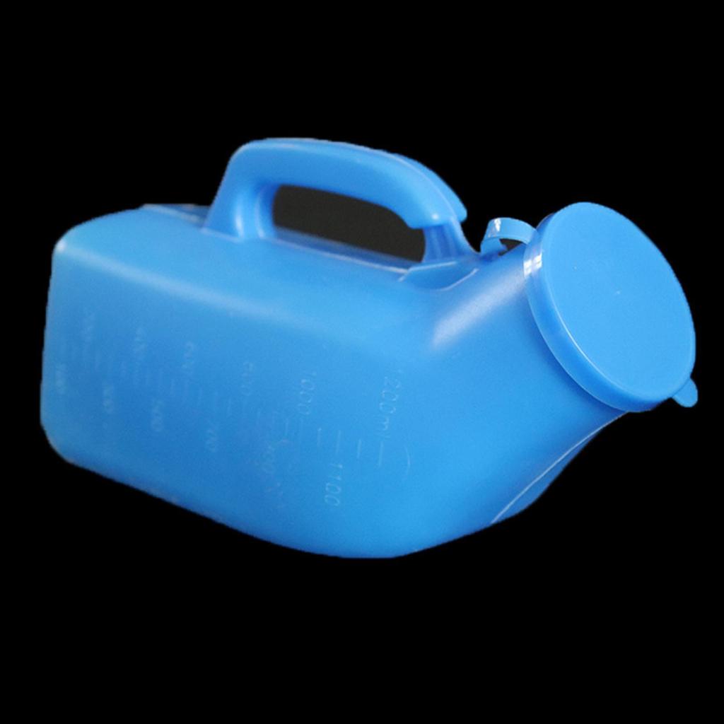 Male Urinal Plastic with Handle & Lid 1200ml Pee Bottle Men's Potty Bedpan for Hospital Emergency Car Camping Bedridden Patients