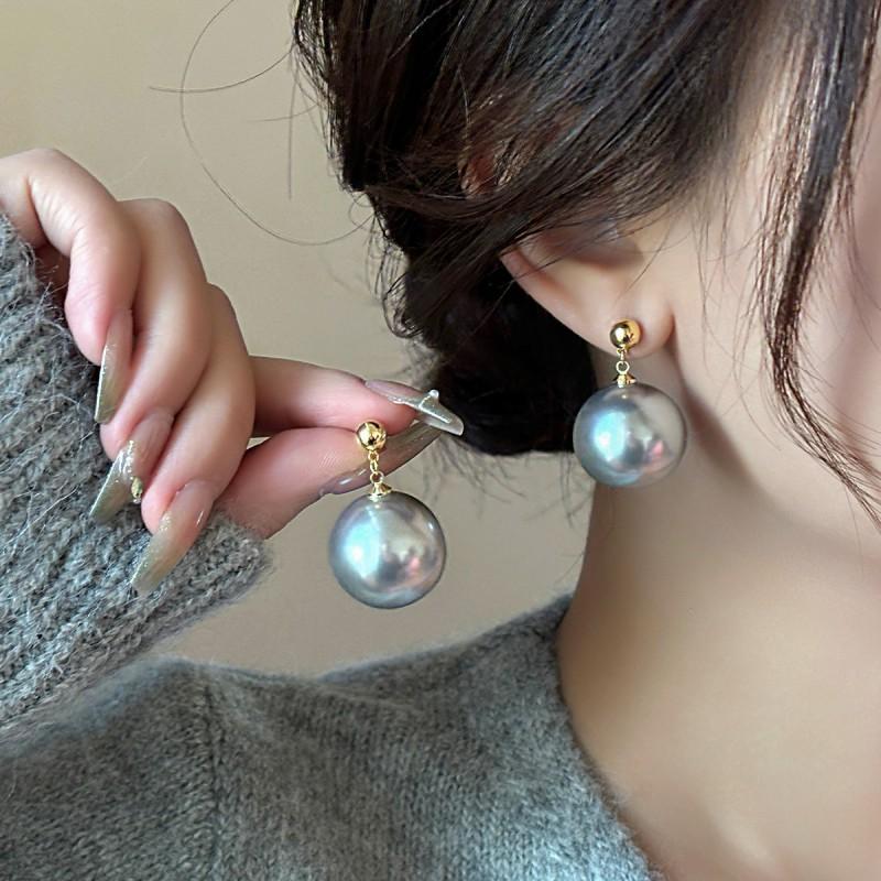Large Pearl Stud Earrings Women 16mm/18mm Iridescent Mother-of-Pearl Geometric Design 14K Gold Post 2026 Fashion