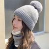 Hat female autumn and winter trendy all-ride cycling cold-proof wool hat winter electric vehicle warm windproof knitted hat