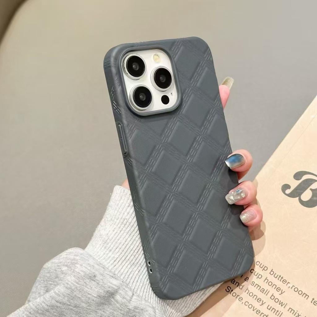 Anwendbar auf iPhone12 Vollfarbenes Diamant-Leder-Muster Vollumfassende Handyhülle Apple 11 Großes Loch 15promax Sturzsichere Weichschale