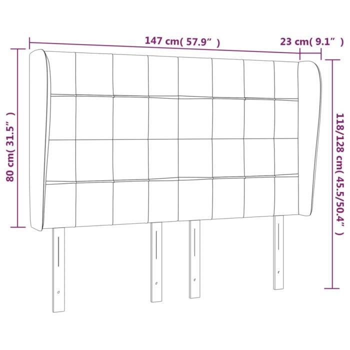 VidaXL Headboard with Ears Pink 147x23x118-128 Cm Velvet3118009