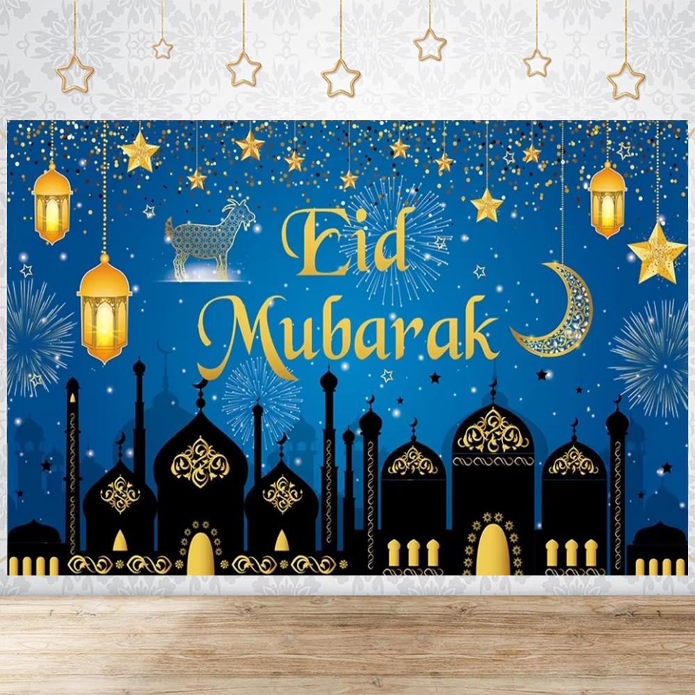 Eid Party Thema Traditioneller Hintergrund Ramadan Mubarak Dekorationen für Zuhause Islamisch Muslimisch Kareem Eid Al Adha Requisite Geschenk Poster