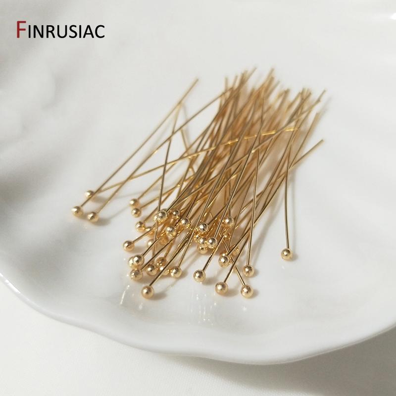 20-50mm Flat Head/Ball Head/Eye Pins Brass Metal Platinum Plated/18K Gold Plated DIY Jewelry Supplies Accessories