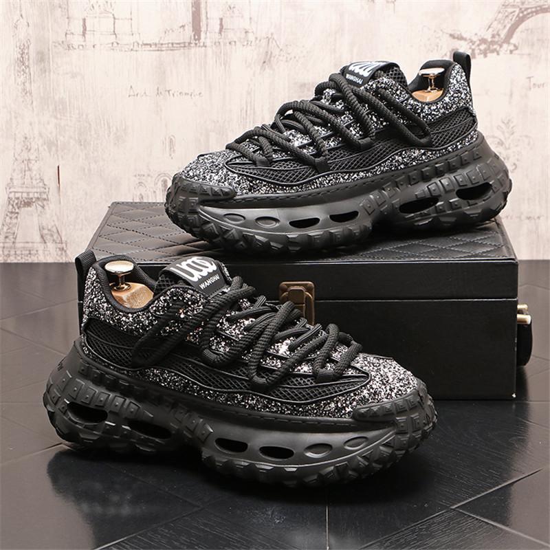 

Мужская повседневная обувь, модные кроссовки, увеличивающие рост, легкая мужская обувь, толстая подошва, мужская обувь Zapatos Casuales Hombre 38 чёрный