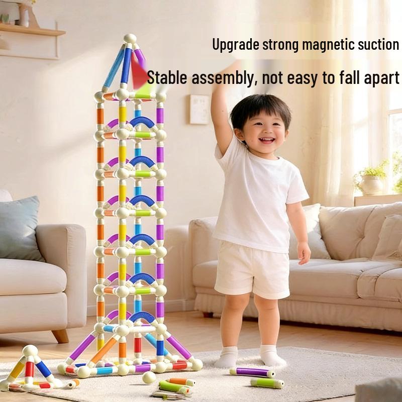 Cross-border Telescopic Twist Magnetic Building Blocks for Kids - Educational, Large Particle Assembly