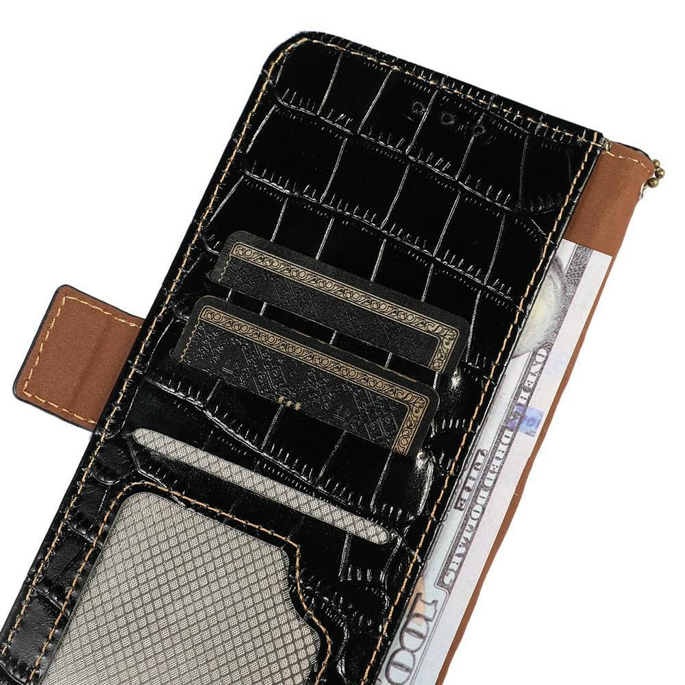 Genuine Cow Leather Phone Case for OnePlus Ace 5 Pro 5G/Ace 5 5G/13R 5G Crocodile Texture Phone Wallet Cover