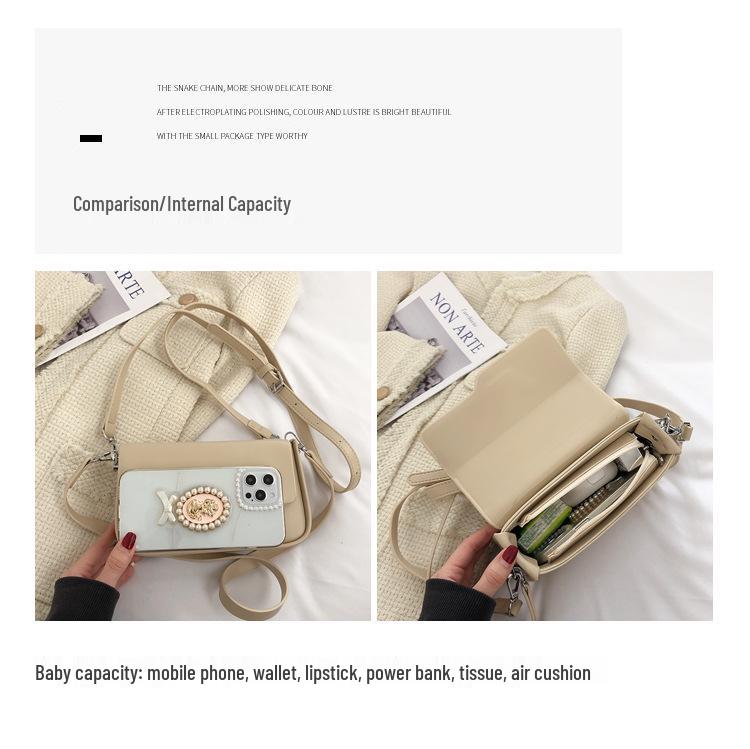 2024 Women's Korean Retro Small Square Crossbody Bag - Versatile Solid Color, Casual Single Shoulder Style