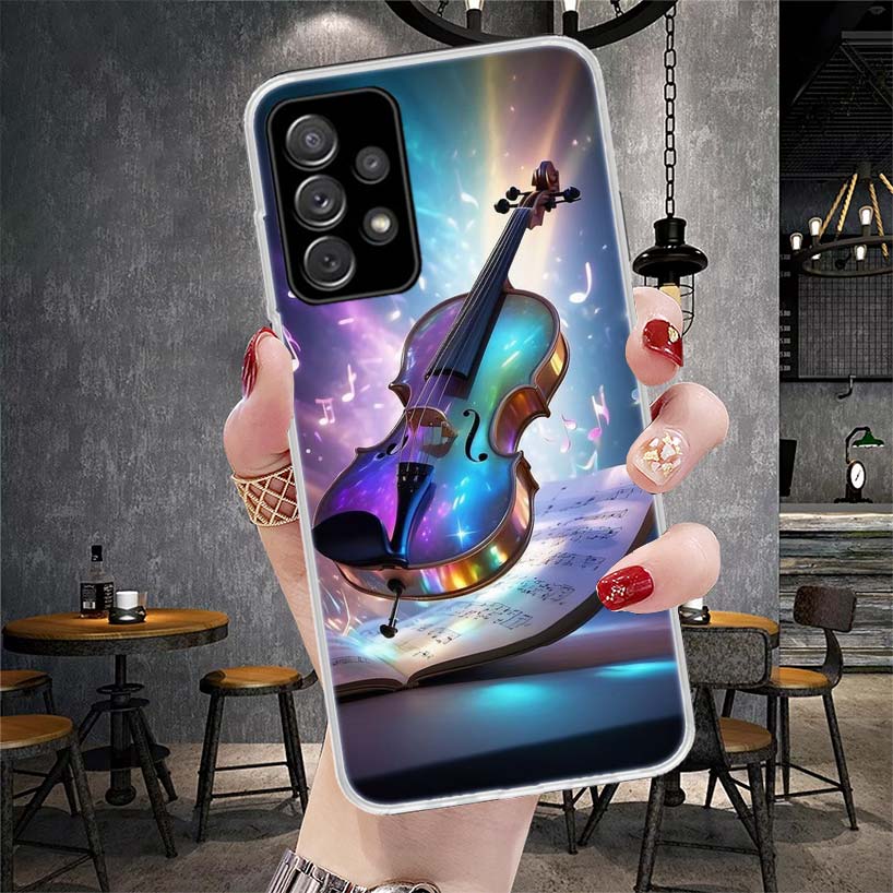 Music Violin Phone Case For Samsung Galaxy A13 A14 A15 A16 A17 A53 A54 A55 A56 A57 A33 A34 A35 A36 A37 A23 A24 A25 A26 Galaxy A1