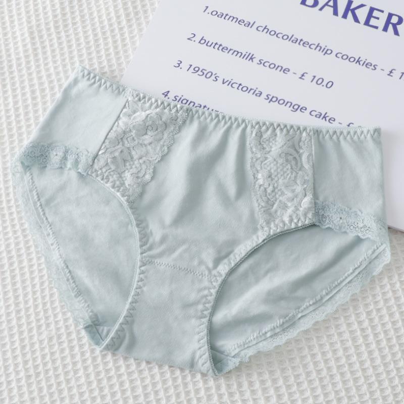 Pure Cotton Seamless Underwear for Women Antibacterial Breathable Comfortable Solid Color Mid Waist Triangular Knit for Girls