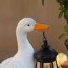 Mewind Garden Statue - Solar-Powered Duck Figurine - Resin Duck Ornament - Nordic Style Gardening Decoration - Garden Ornament - Country Style Decor -