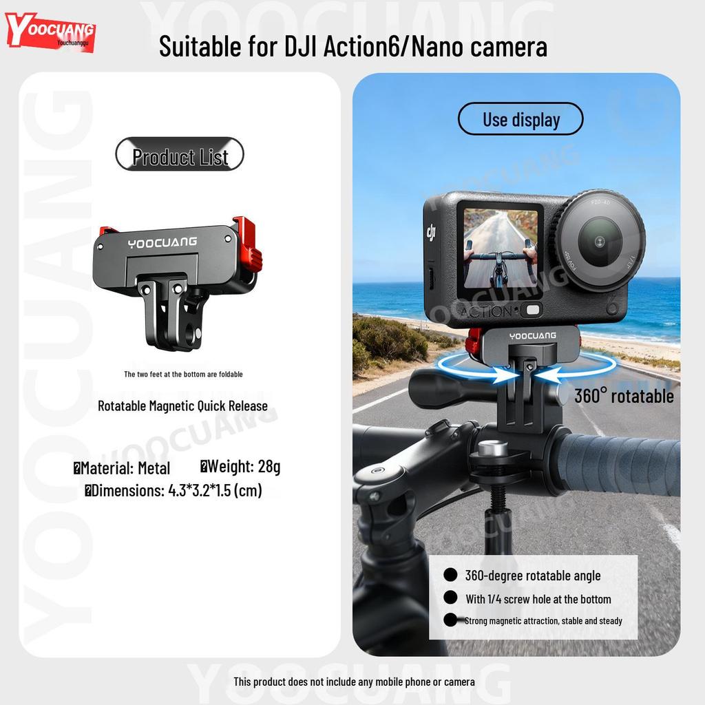DJI Action 6 Metal Cage for OSMO ACTION 6 Camera - Magnetic, Anti-drop, Vertical & Horizontal Shooting Mount