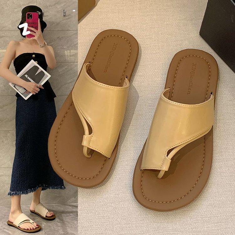 

Round head soft bottom soft surface comfortable versatile casual cover toe 2025 direct supply 2025 spring and summer new Taizhou fashion slippers 40 абрикосовий