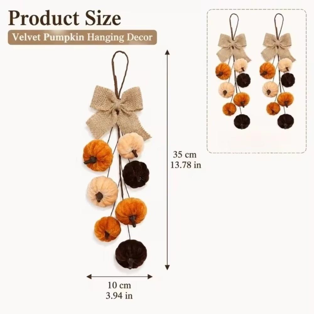 Artificial Pumpkin Hanging Ornament Thanksgiving Fall Door Wall Decoration Harvest Festival Party