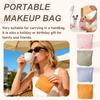 Kosmetikväska i fickformat, Sminkväska, Kosmetikväska i fickformat Läder Ingen dragkedja Självstängande Bärbar Rese-sminkpåse