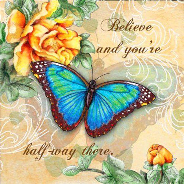 RUOPOTY Olejomalba podle čísel Motýl Nástěnné umění Jedinečný dárek Ručně malovaný obraz podle čísel Zvíře Dekor dětského pokoje