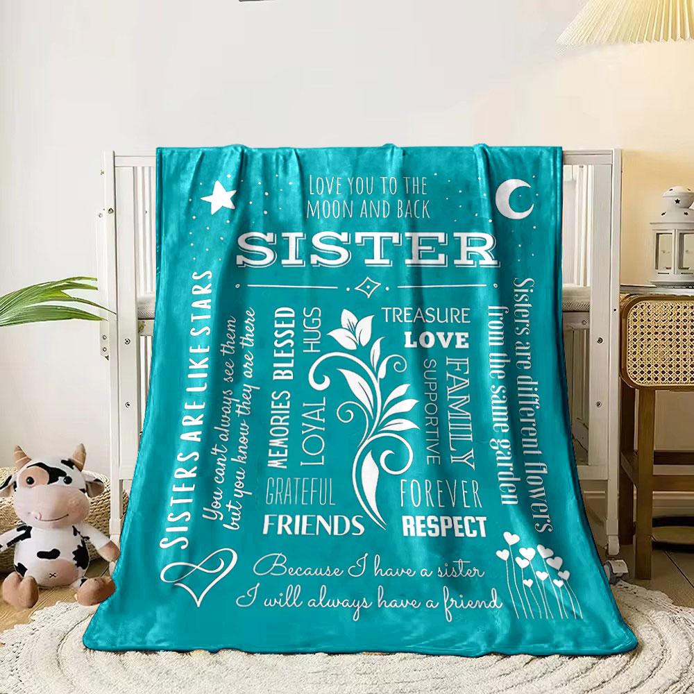 Sister Themed Cozy Blanket Bedroom Blanket for Livingroom Couch Lunch Break Soft Throw for Friend's Festival Gift