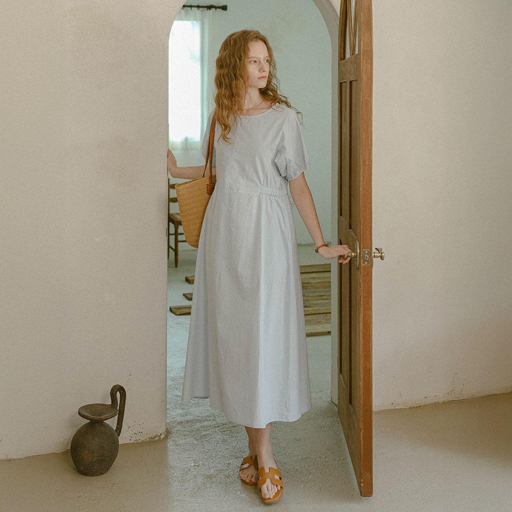 Peulaudeumali Pm_Back Button Puff Sleeve Dress_2Color