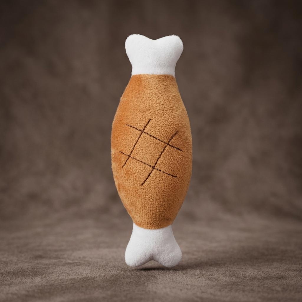 Plush Squeaky Double Bone Chicken Leg Dog Toy Durable Chew Resistant for Small Medium Dogs Pet Supplies