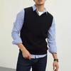 Men's Sleeveless Sweater College Style Vest V-Neck Fashion Waistcoat Sweater Vest