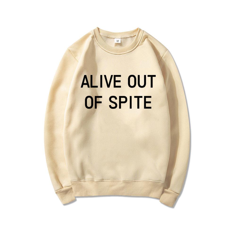 Alive Out of Spite Sweatshirt Mental Health Care Shirt Motivational Hoodie for Women Long Sleeve Sweatshirt Therapist Sweater