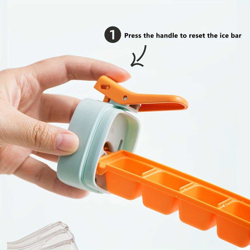 6pcs Plastic Ice Cube Trays, Single-Handed Press, Small Ice Molds for Refrigerator, Food-Grade Ice Storage Boxes, Home Use, Large Ice Trays