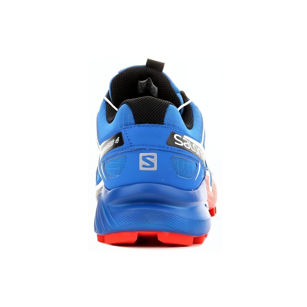 SALOMON Speedcross 4 Comfortable Slip-Resistant Durable Low-Top Hiking Shoes Men Hiking Shoes Blue Red 383132