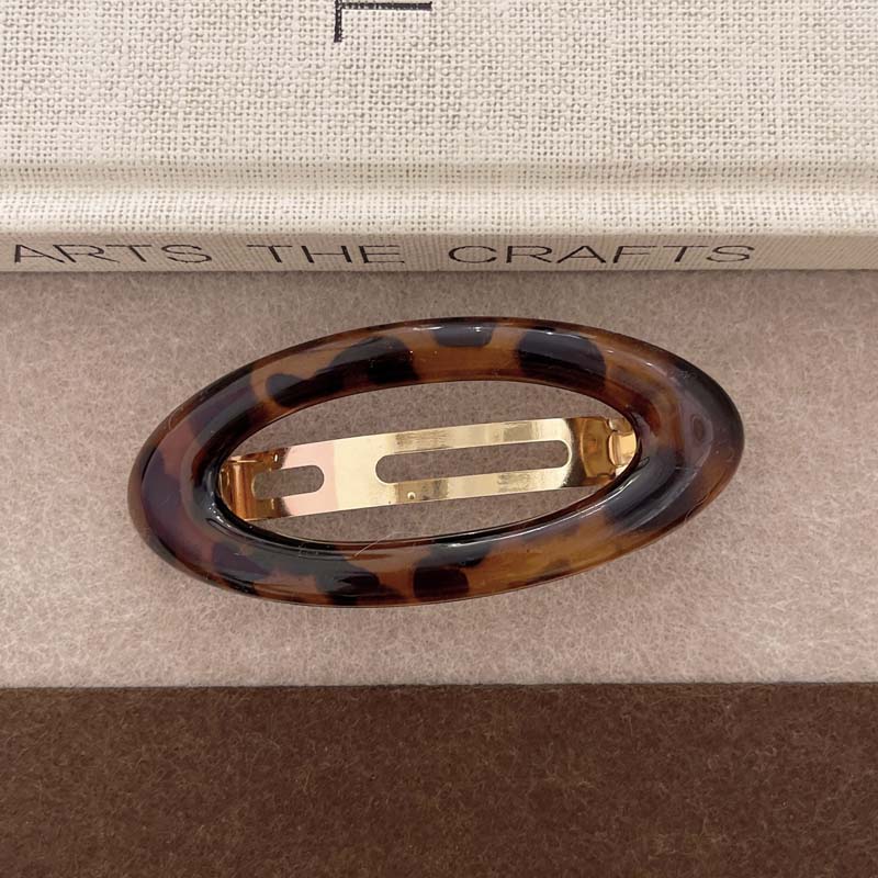 Vintage Leopard Oval Haarfeder-Spange für Frauen Mädchen Koreanische Acetat BB Haarspange Haarspangen Schmuck Y2K Haarschmuck