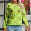 Women's Casual Fashion Long-Sleeve Single-Breasted Christmas Print Jacket