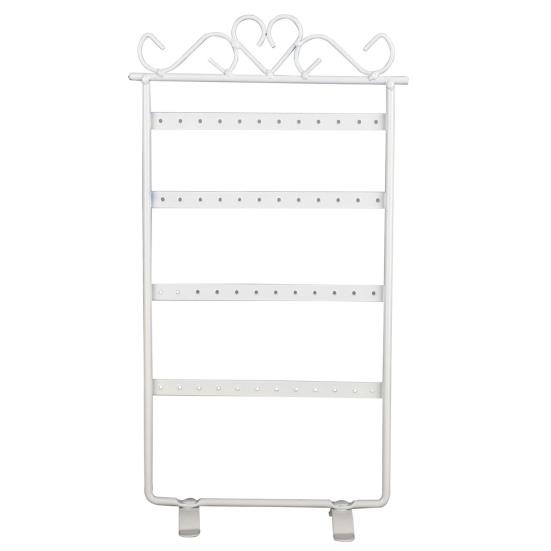 

Неувядающая стойка для ювелирных изделий из коррозионно-стойкого железа с 48 отверстиями, тонкая работа, держатель для ювелирных изделий для женщин белый