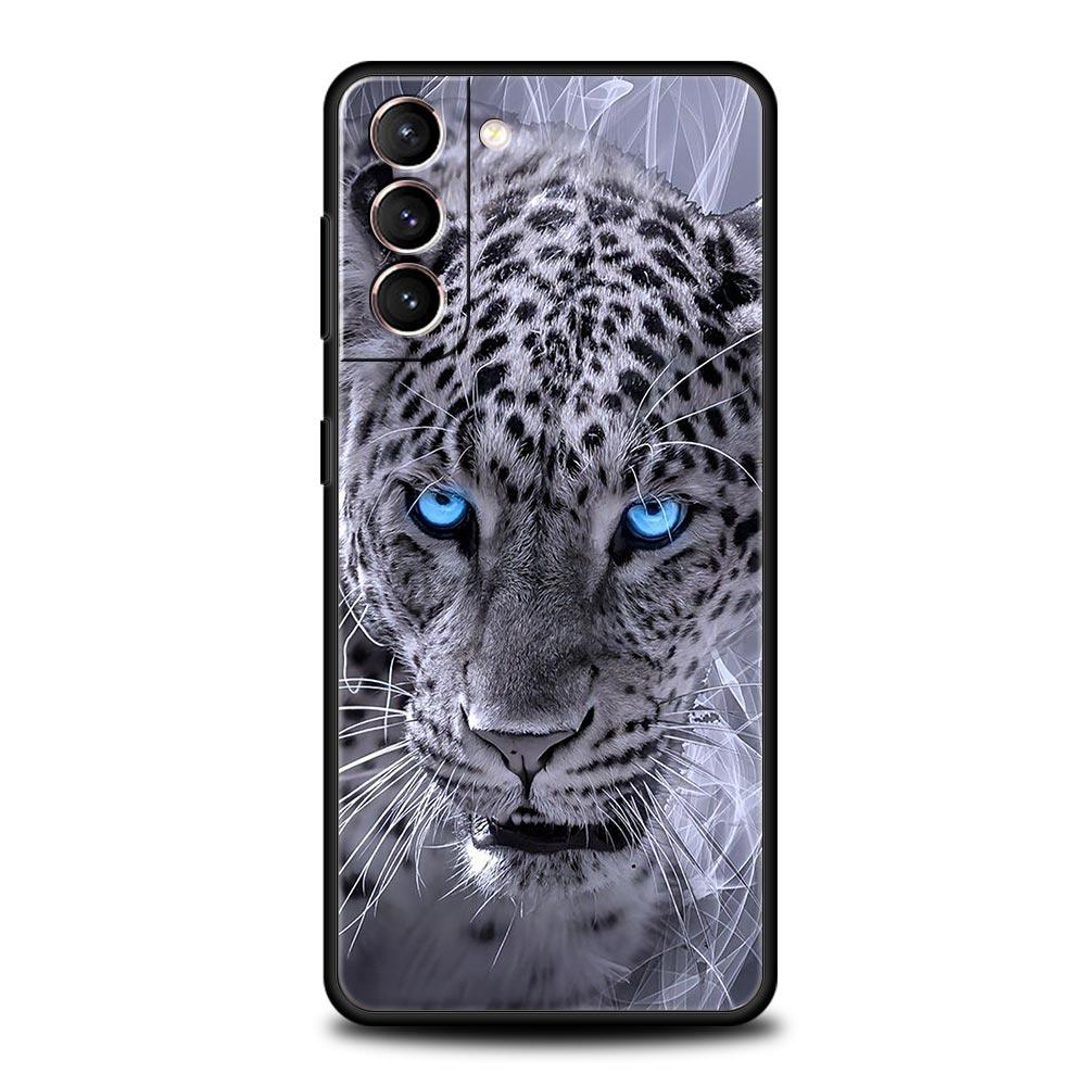 Soft TPU Phone Case For Samsung Galaxy S25 S24 S23 S22 S21 Ultra S20 FE 5G S10 S10E Plus Tigre Wolf Lion Animal Black Cover