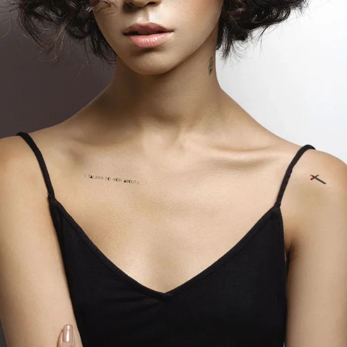 

S16 - Я говорю с Богом о тебе - Мини-тату-наклейки с уникальным дизайном