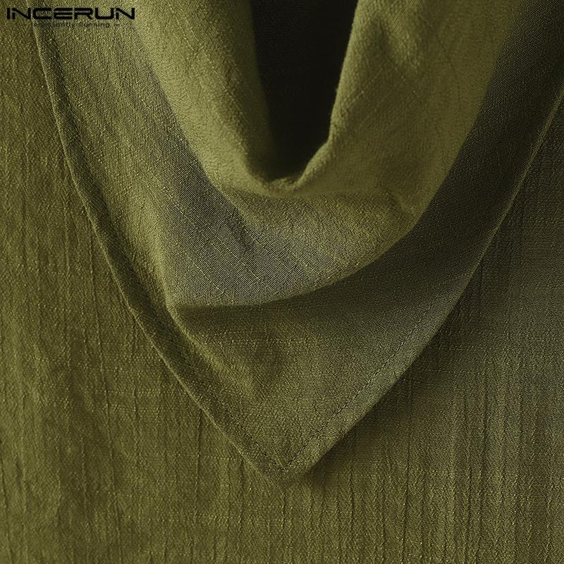 INCERUN Men Swing Collar Sleeveless See Through Casual Sheer Tank Tops