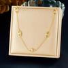 Rhinestone Hollow Gold-Plated Eye Pendant Chain Jewelry Set