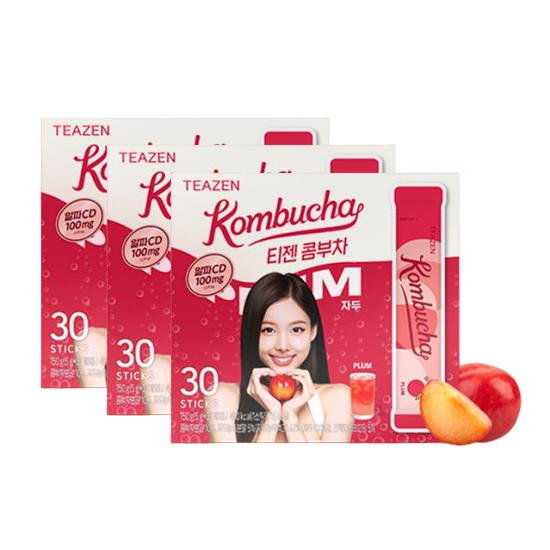 Teazen Kombucha Melon Glutathione 30 Sticks, Plum Alpha-CD 30 Sticks (12 Options)