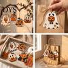 Cartoon Wooden Wall Decorations Vintage Halloween Hanging Ornaments, Rustic Pumpkin Owl Ghost Farmhouse Ornaments Tree Decoration with Rope for Window