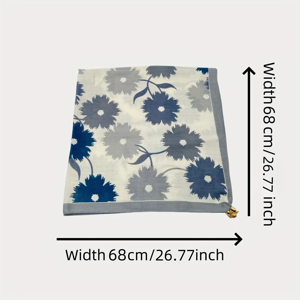 Women's Suction Button Square Scarf Printed Scarf Printed Temperament Square Scarf