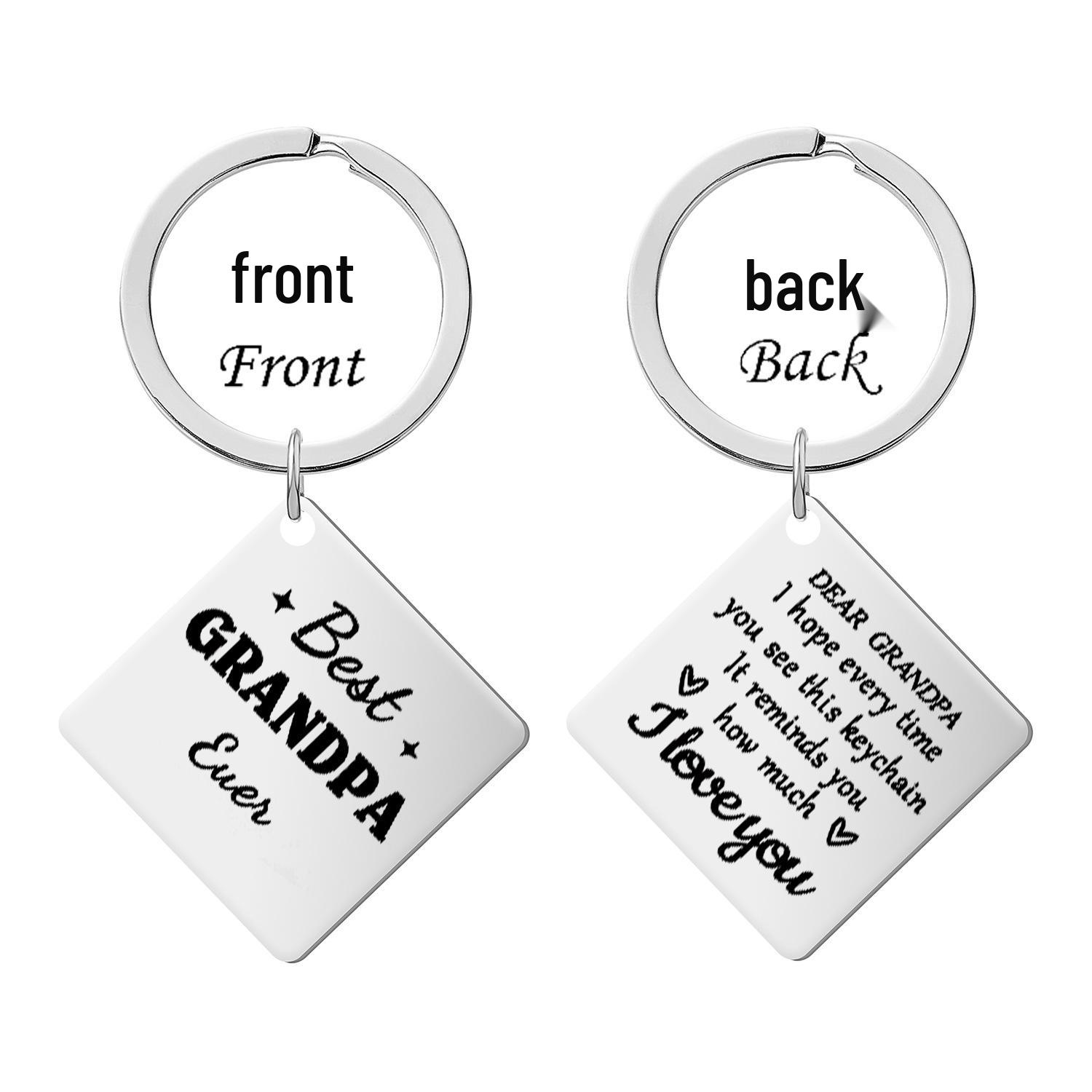 

Двусторонний брелок из нержавеющей стали с вдохновляющей гравировкой - Зарубежный праздничный подарок