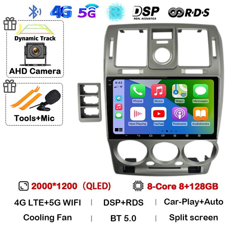 Android 14 Auto Carplay WIFI+4G For HYUNDAI GETZ 2002-2008 2009 2010 2011 Car Radio Multimedia Video Player GPS Stereo Head Unit
