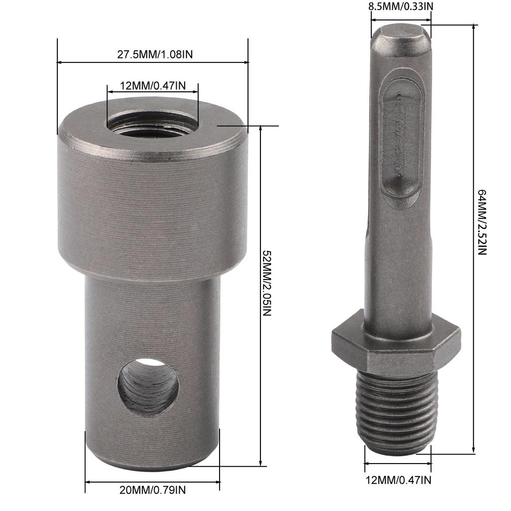 Metal Adapter For Power Tools Earth Auger Sliver Earth Auger Adapter Round Handle Type Electric Wrench Compatible